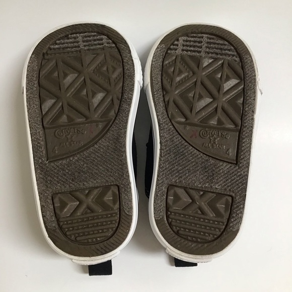 Converse All Star Chuck Taylor Toddler Boy Sneakers SZ 4 Black Low Top Hook Loop - Picture 4 of 16